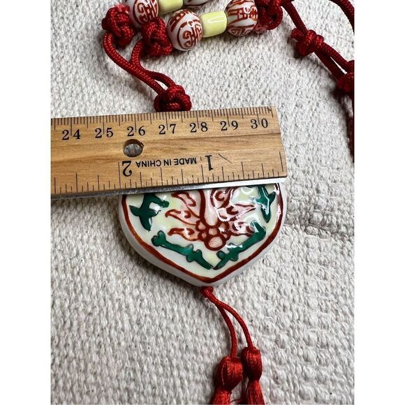 Oriental Ceramic Glass Beaded Necklace - Picture 3 of 6